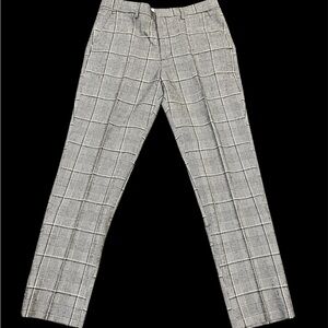 Express Men's Plaid Dress Pants - Black and White